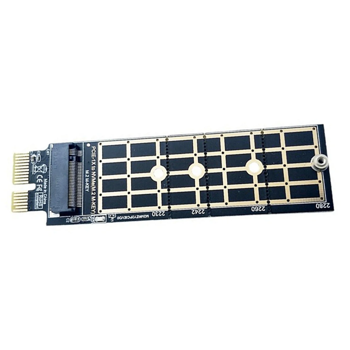 PCIE to M.2 Adapter NVMe SSD M.2 PCIE 3.0 X1 Raiser Card PCI-E M Key Connector Supports 2230 2242 2260 2280 M.2 SSD—AA56