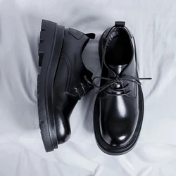 British Style Thick Soled Work Clothes Shoes Men's Genuine Leather Shoes Street Casual Shoes Men's Dress Shoes Elegant