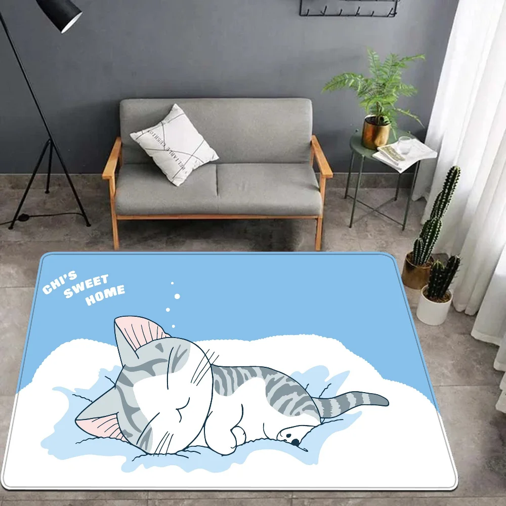 Cat Chis Sweet Home ANIME Hallway Carpet Non-Slip Laundry Room Mat Laundry Decor Balcony Child Living Room Toilet Rug