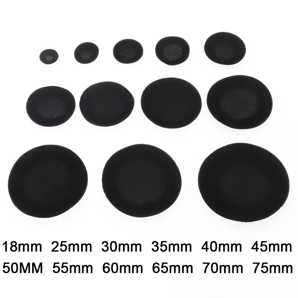 2-10 Stück verdickte Schaumstoff-Ohrpolster für Kopfhörer, Ersatzkissen, Abdeckungen, Ohrhörer-Hülle, 35 mm, 40 mm, 50 mm, 55 mm, 60 mm, 70 mm