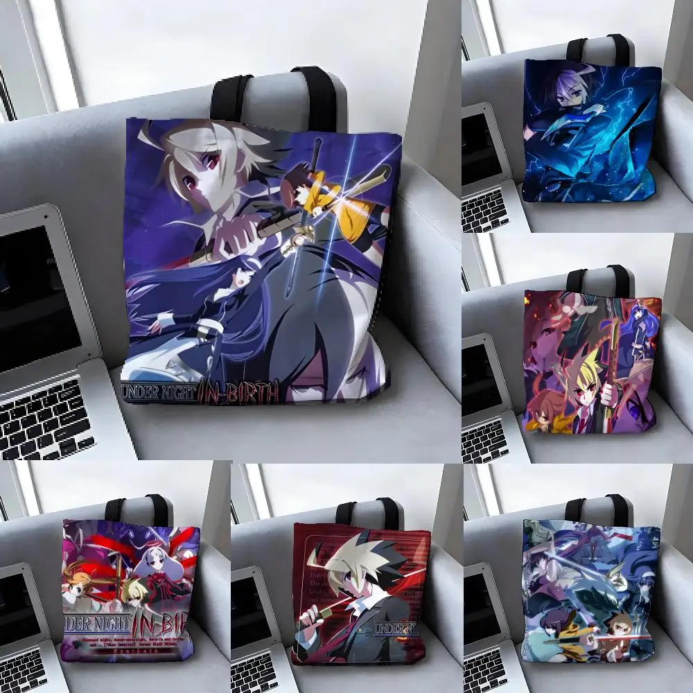 Bolsas de Armazenamento 2D Game U-Under Night In-Birth 1, Sacola Grande de Lona, Bolsas de Grife Femininas, Sacolas de Compras para Mercearia