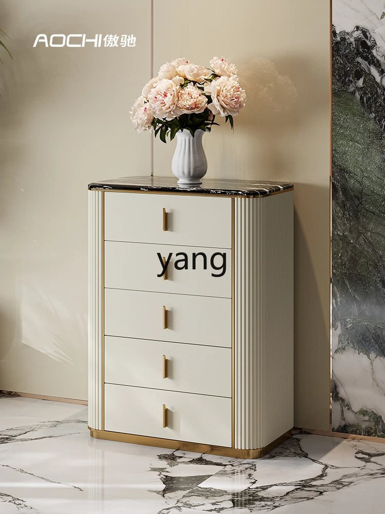 Yjq Light Luxury Chest of Drawers Modern Minimalist Four-Six Drawer Storage Chest of Drawers Bedroom Storage Cabinet