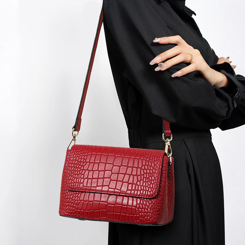 

Genuine Leather Women's Bag 2026 New Trendy Versatile Large-Capacity Bag for Middle-Aged Women, Gift for Mom, Soft Leather Cross