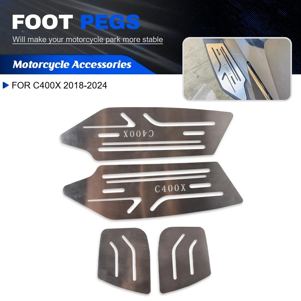 

Motorcycle Accessories Footboard Steps Footrest Pedal Foot Pegs Plate Pads For BMW C400X 2018-2024 2023 2022 2021 2020 C400-X