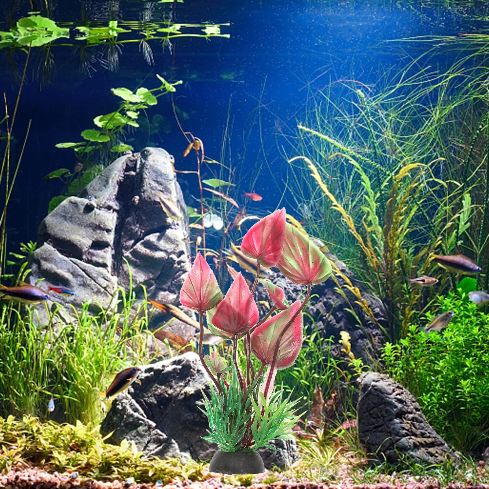 

10 Pcs Water Plants Decorations for Fish Tank Aquatic Aquarium Fake Plant Decor Small Betta Tank Accessories
