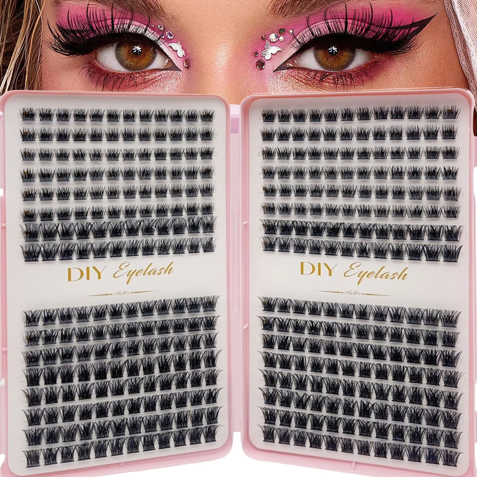 384 stücke einzelne Wimpern Buch Cluster Verlängerungen falsche Wimpern DIY zu Hause Cluster Wimpern verlängerungen Make-up