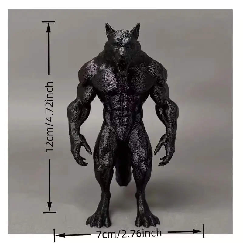 3D Print Creative Black Statue Ornament Werewolf Horse Cat Griffin Bat Ornament Realistic Animals Home Desk Decoration for Gift