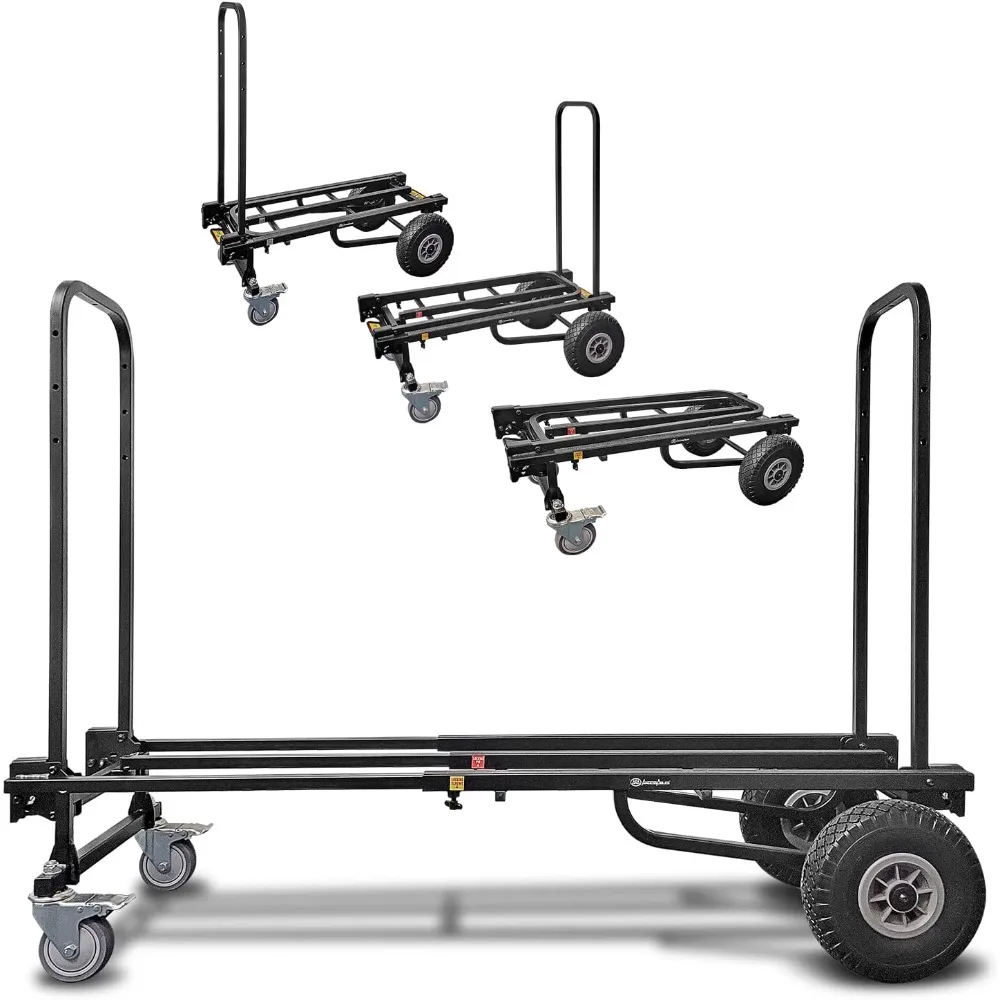 عربة يد قابلة للطي شديدة التحمل مع عجلات، شاحنة منصة بسعة 700 رطل للأمتعة والمعدات ومعدات DJ ومعدات المرافق