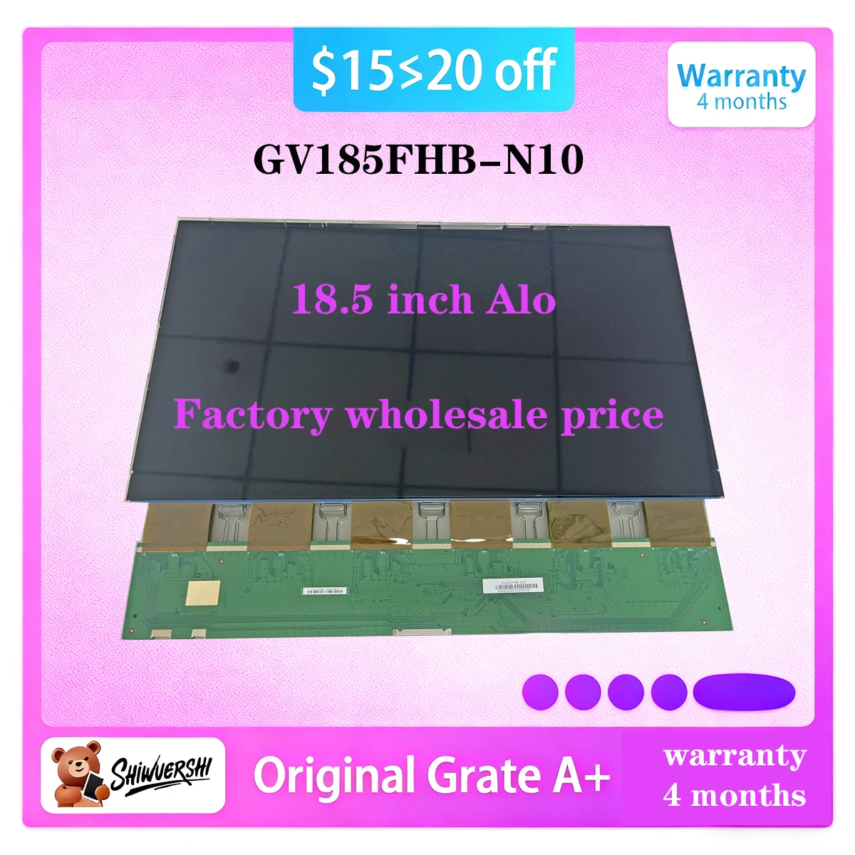 

Original New A+ 18.5 Inch Only LCD Glass Screen Panel GV185FHB-N10 GV185FHB N10 1920×1080 FHD Replacement for AIO Display Glass