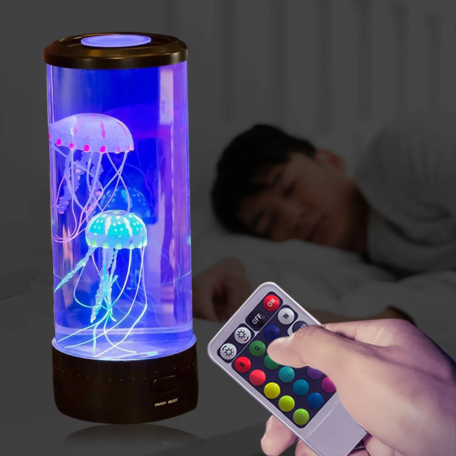 USB LED Jellyfish Lamp Mood Night Lamp Aquarium Remote Control Decorative Lamp