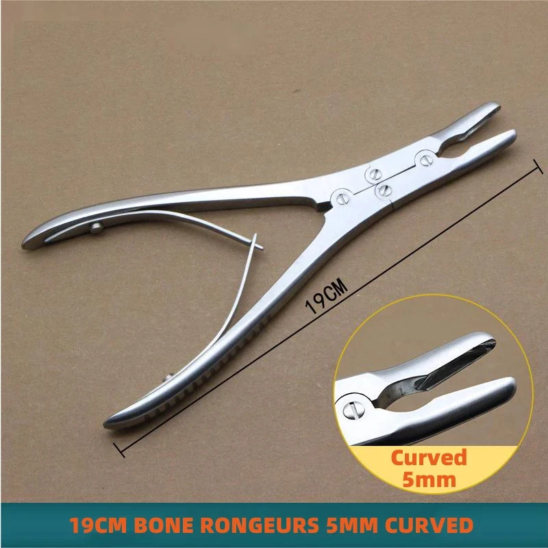 Imagem -02 - Double Action Bone Rongeurs Mandíbulas Curvas Retas 180 mm Long Orthopedia Instruments 1pc