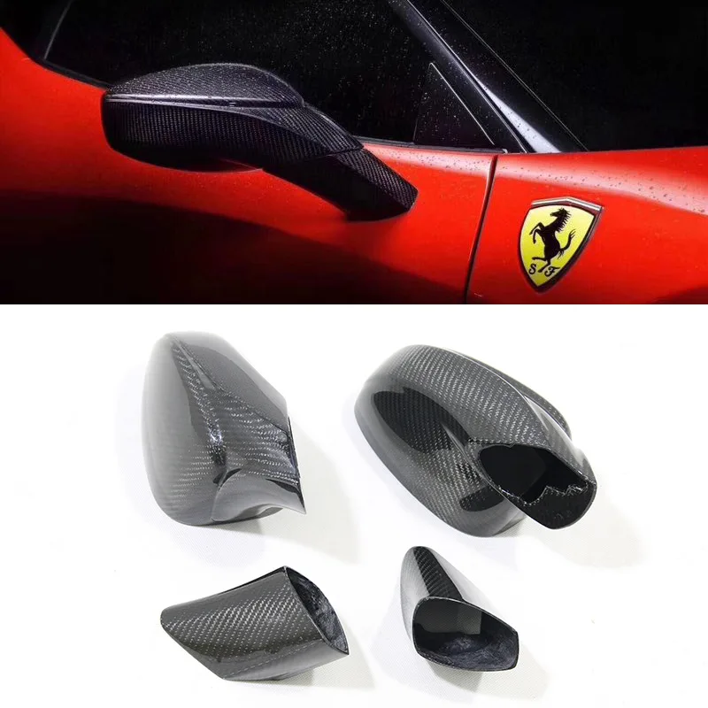 Rear View Side Mirror Cover for Ferrari F458 Real Carbon Fiber Modified Mirror Housing Exterior Reverse Replacement Style