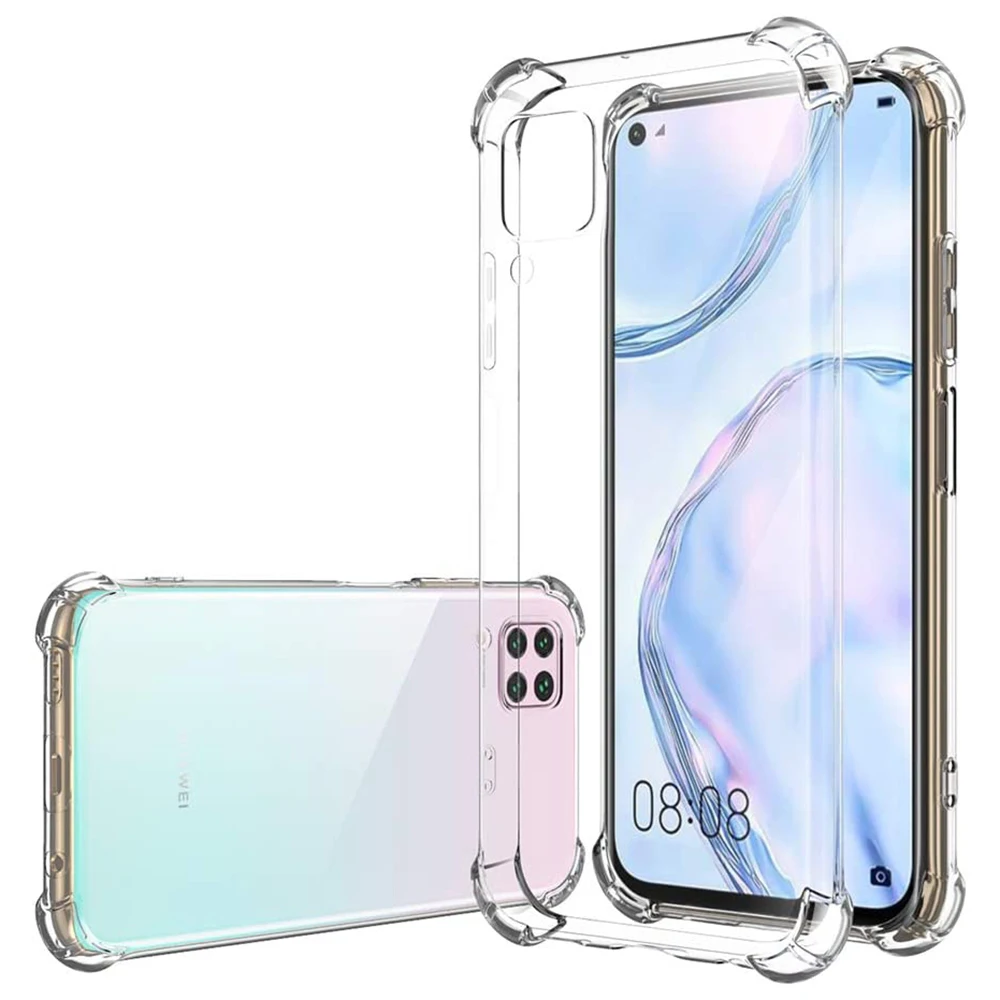 Shockproof Silicone Clear Case For Huawei P50 P40 P30 P20 Mate 40 30 20 Pro Plus Lite E P Smart 2020 2021 Hard Pc Acrylic Cover