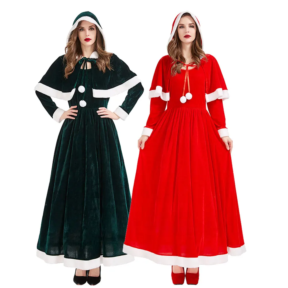 

Carnival Party Mrs. Claus Christmas Costume Xmas Party Santa Claus Cosplay Women Red Christmas Dress Suits