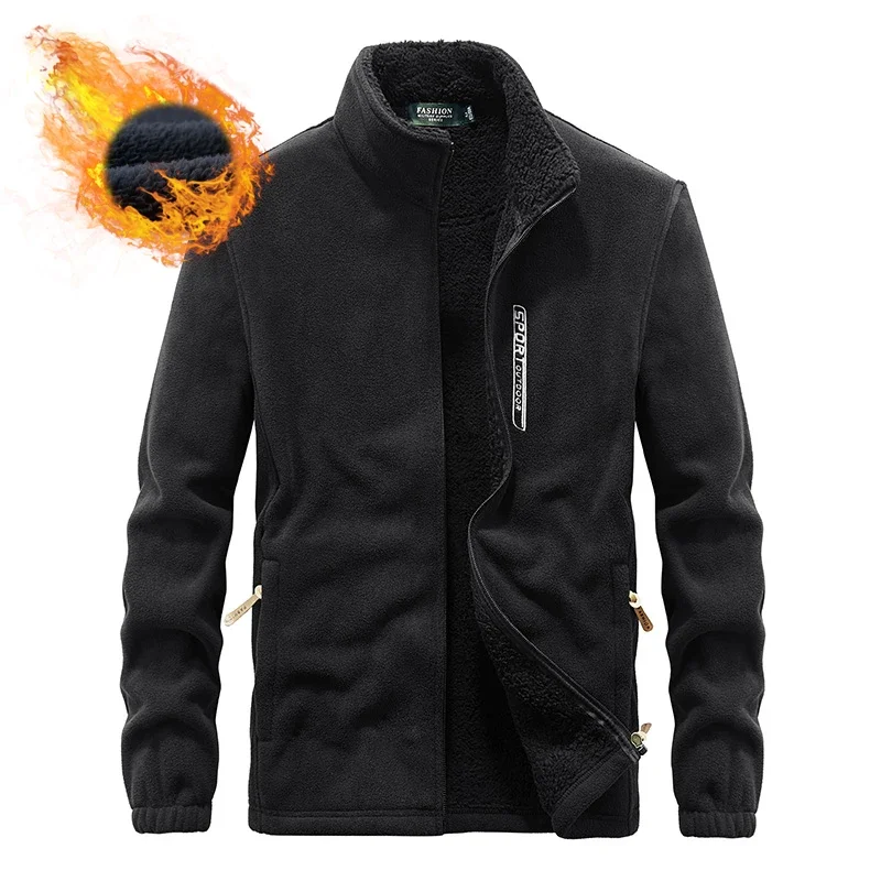 

Cold-Proof Thicken Overcoat Autumn Winter Outdoor Warm Coat High Quality Male Thicken Sweatshirts Fleece Jacket Pockets Jacket