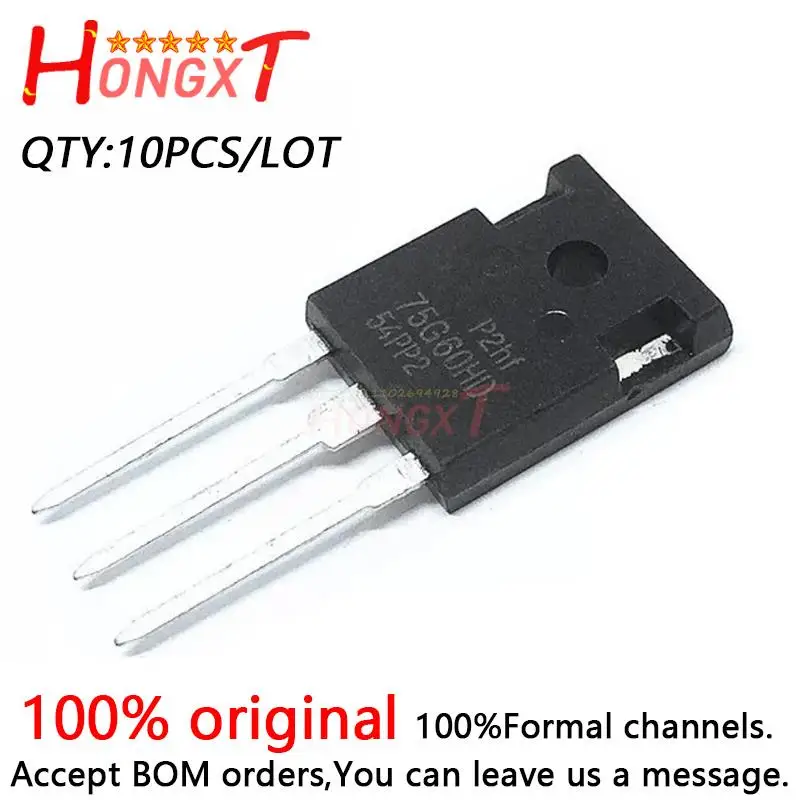 10PCS 100% NEW FGW75N60WQ 75G60WQ FGW75N60HD 75G60HD MBQ60T65PES 60T65PES TO-247 IGBT Single Tube 75A 600V.