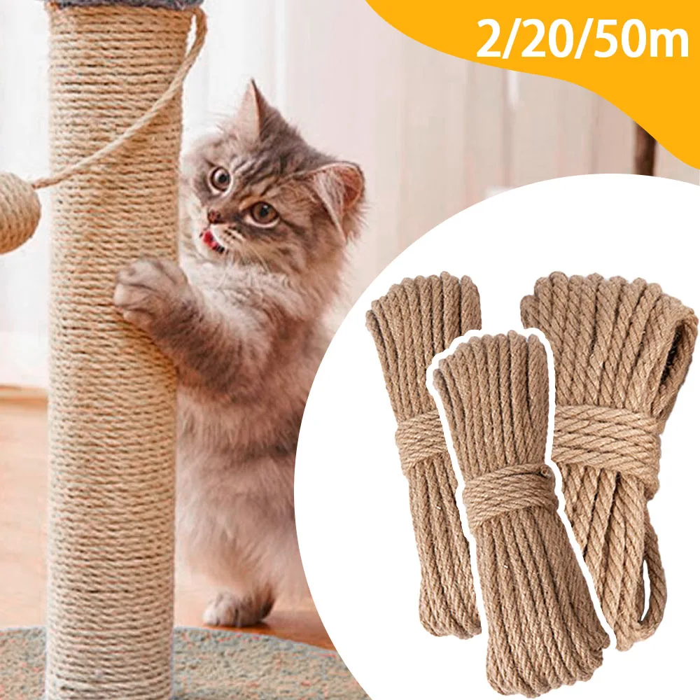 Natural Sisal Rope Cat Scratcher Rope Tree Scratching DIY Toy Paw Claw Furniture Protector Scratching Post Cat Accessories