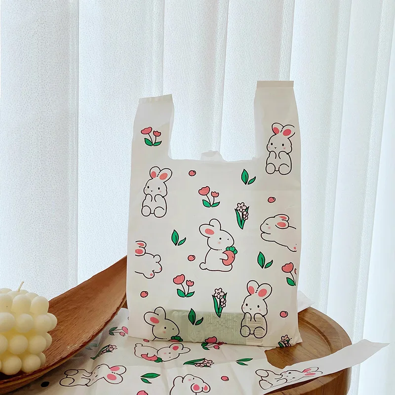 

100pcs Cartoon Rabbit Carrot Gift Bag Candy Cake Biscuits Packaging Bags for Kids Easter Birthday Party Supplies