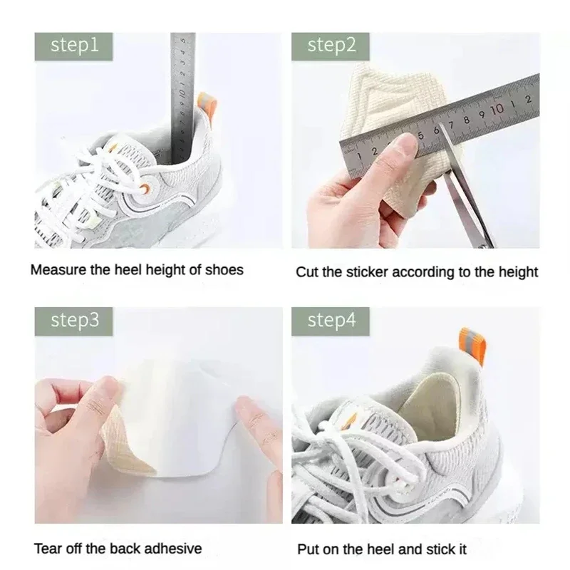 10Pcs Heel Insoles for Feet Patch Heel Pads for Sports Shoes Adjustable Size Non-slip Shoe Pad Heel Protector Back Sticker