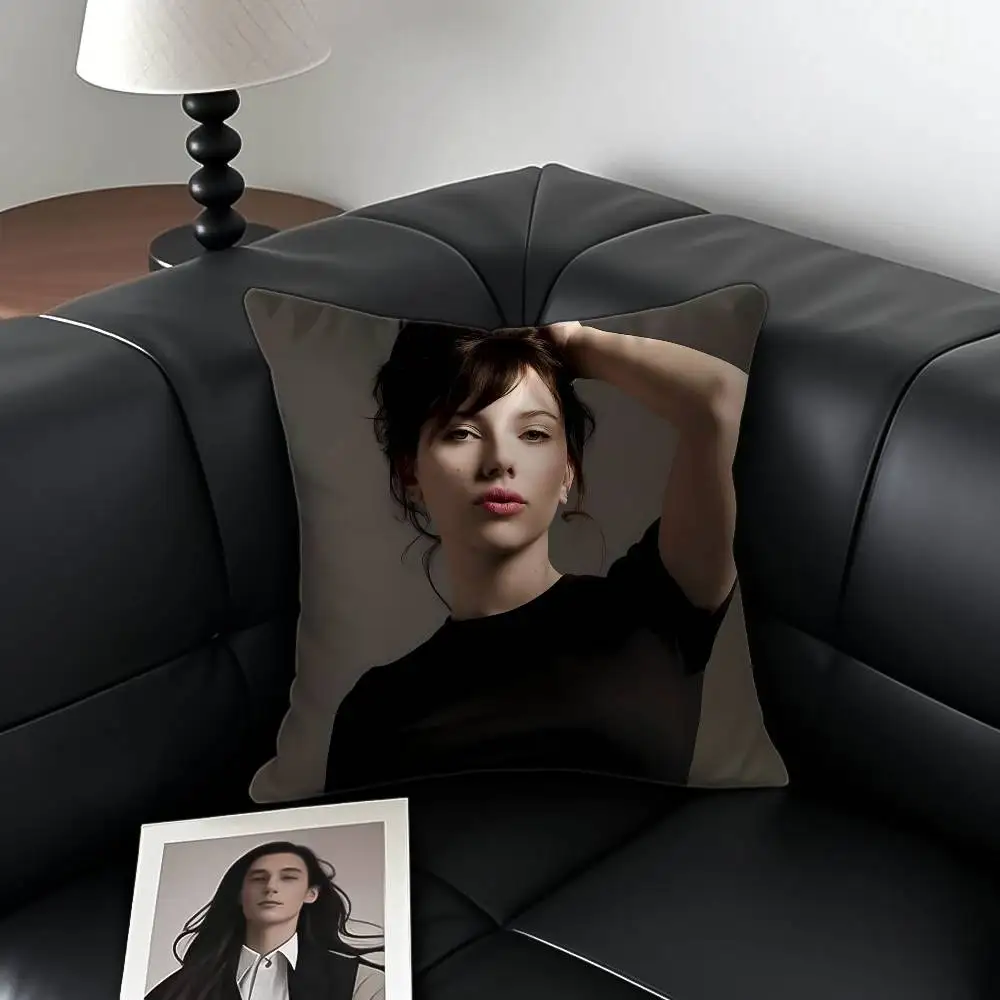 S-Scarlett J-Johansson المغني كيس وسادة مكافحة الغبار المخدة غير مرئية سستة حريري قصير أفخم غطاء وسادة أريكة