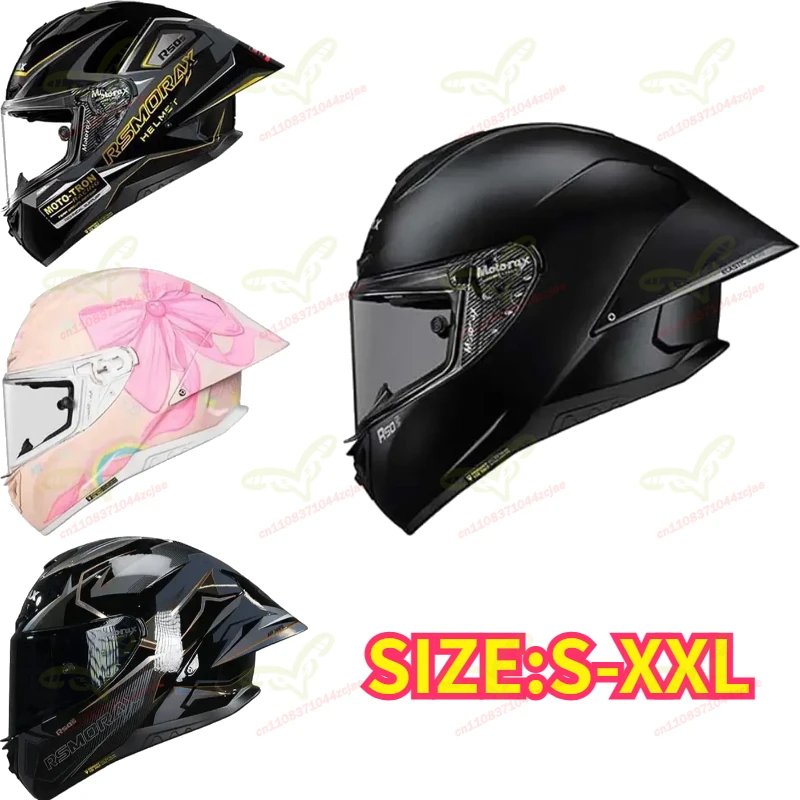 MOTORAX R50S Full Face Motorcycle Helmet with Big Tail Wing, Men Women Track Sports Safety Helmet, Capacete De Motocicleta