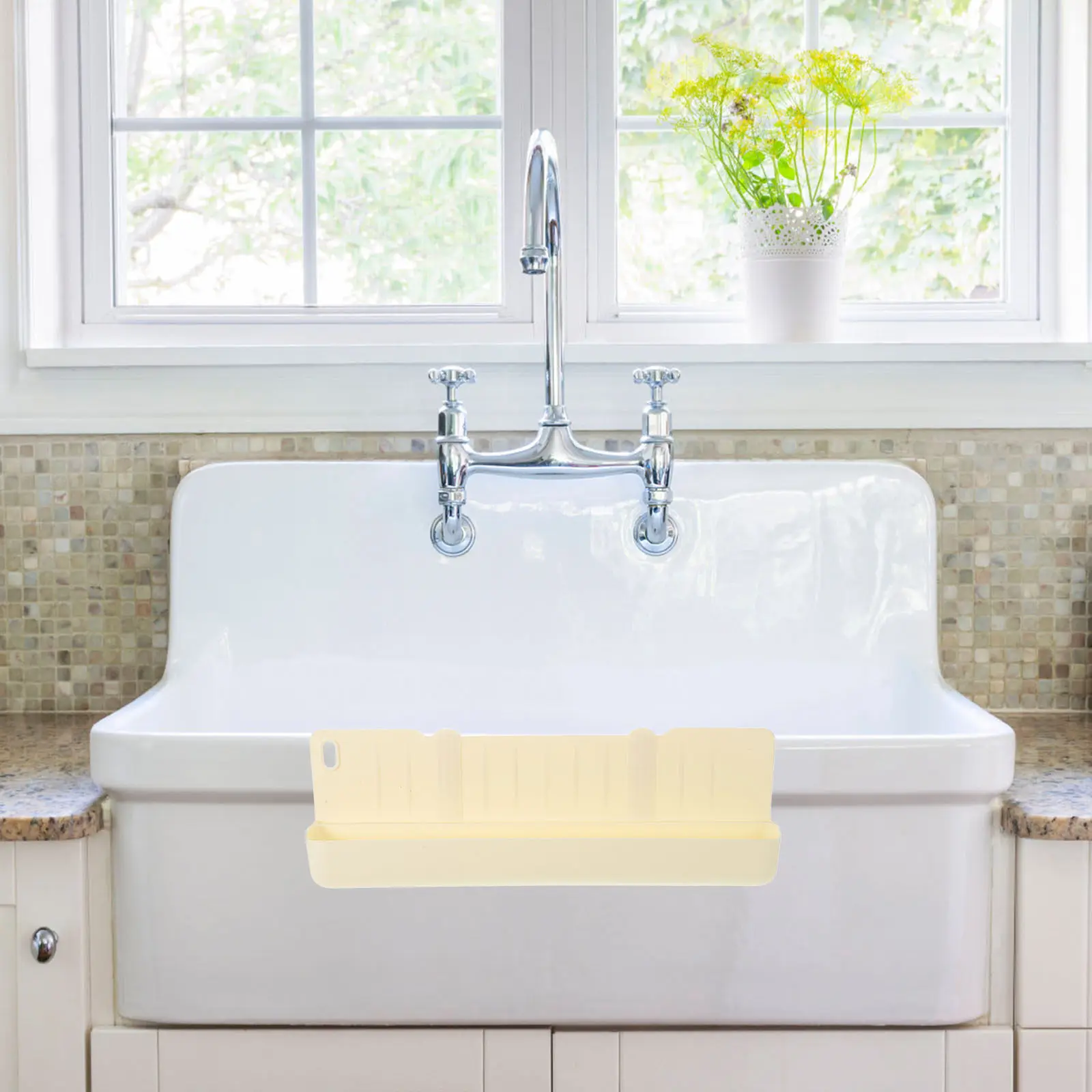 Silicone Sink Splash Guard Tray Multifunctional Easy Install Splashproof Storage Kitchen Sink Bathtub Kids Play Area Mat