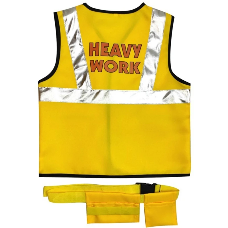 Construction Worker Costume For Boys Kids Role for Play Toy Engineer Vest for Ki Dropshipping