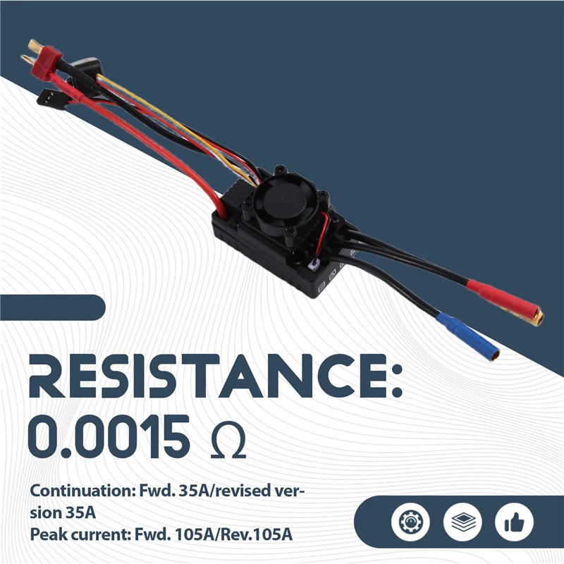 ABUM-Brushless ESC 60A مقاوم للماء Sensorless T Plug 2-3S لـ 1/For 10 لـ 12 لـ 1/For 14 لـ 1/For 16 RC Car F540 3650 Mo