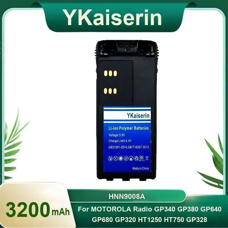 

YKaiserin 3200mAh Replacement Battery For Motorola Radio GP328 New HNN9008A NI-MH Battery MTX950 GP340 HT750 HT1250 Walkie Talk