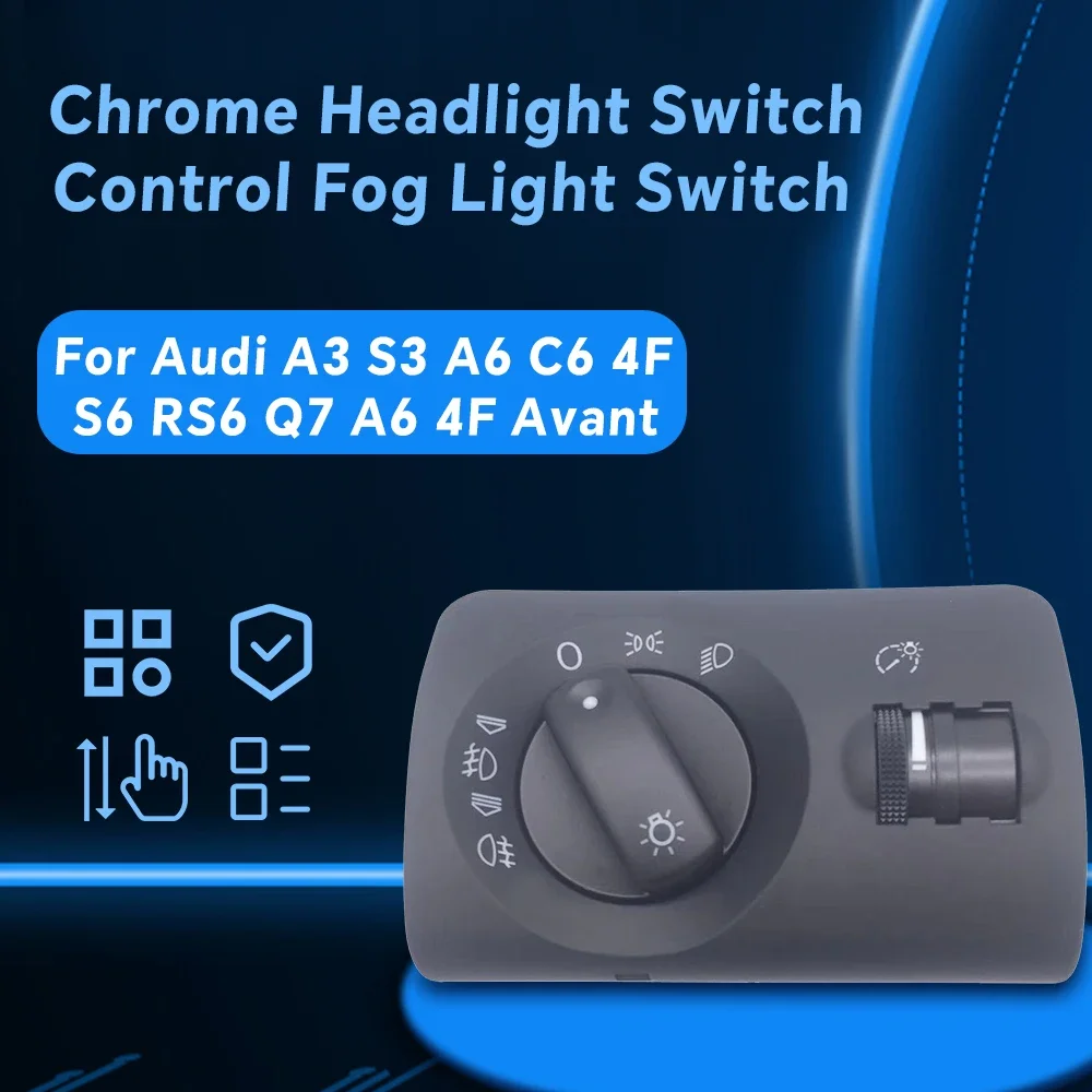 Headlight Fog Lamp Control Light Switch Knob Panel for AUDI A6 S6 C6 A6 Allroad RS6 1997- 2005 4B1941531E Car Accessories