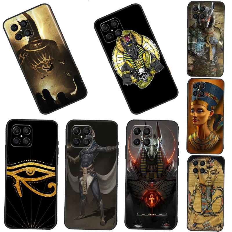 Egypt Nefertiti Anubis Ankh Case For Huawei P30 Pro P50 P40 P20 Lite Nova 9 5T Cover For Honor X8 X7 X9 50 Lite 70