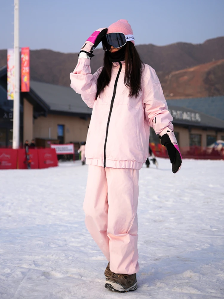 

Комплект для сноубординга: зимний утепленный костюм для мужчин и женщин, для сноуборда и сноуборда с телескопической штангой, парный, двухсекционный, защита от холода