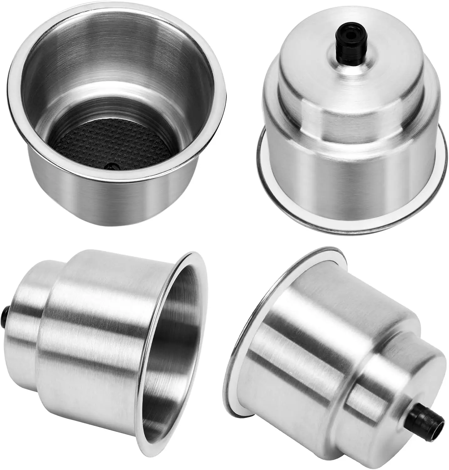 

4pcs Stainless Steel Cup Drink Holder with Drain for Marine Boat RV Camper Boat Accessories