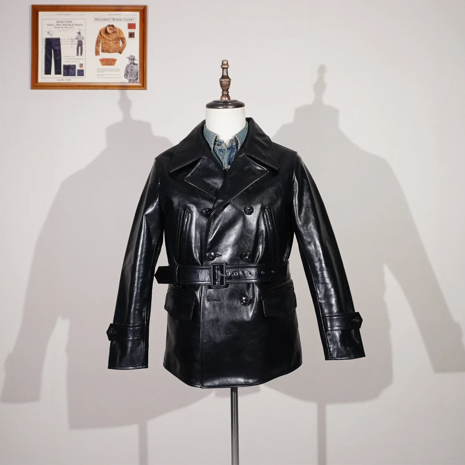 

Tailor Brando Американский винтажный состаренный стиль RL B3, летный костюм, куртка из овчины, универсальная зимняя кожаная куртка