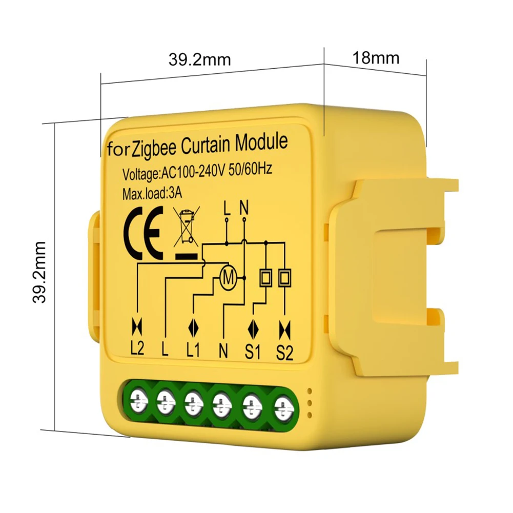 Home Automation Switch Electric Curtain Switch Customizable Timer Schedule For Rolling Shutters 39.2 * 39.2 * 18mm