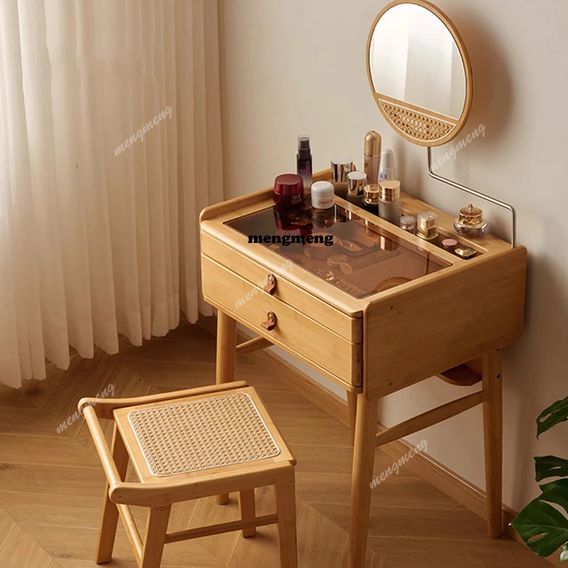 

Storage Small Vanity Table Bedside Drawers Makeup Mirror Dressing Table Cosmetics Cheap Corner Penteadeira Trendy Furniture