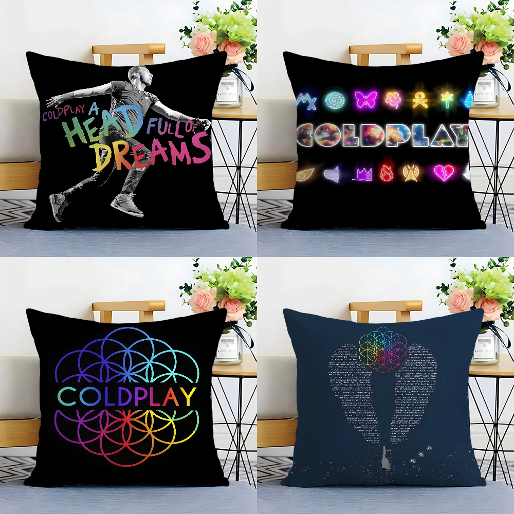 C-Coldplays Music Band Pillow Case Plush Fabric Soft  Pillowcase Double Sided Print Cushion Cover Household Gifts