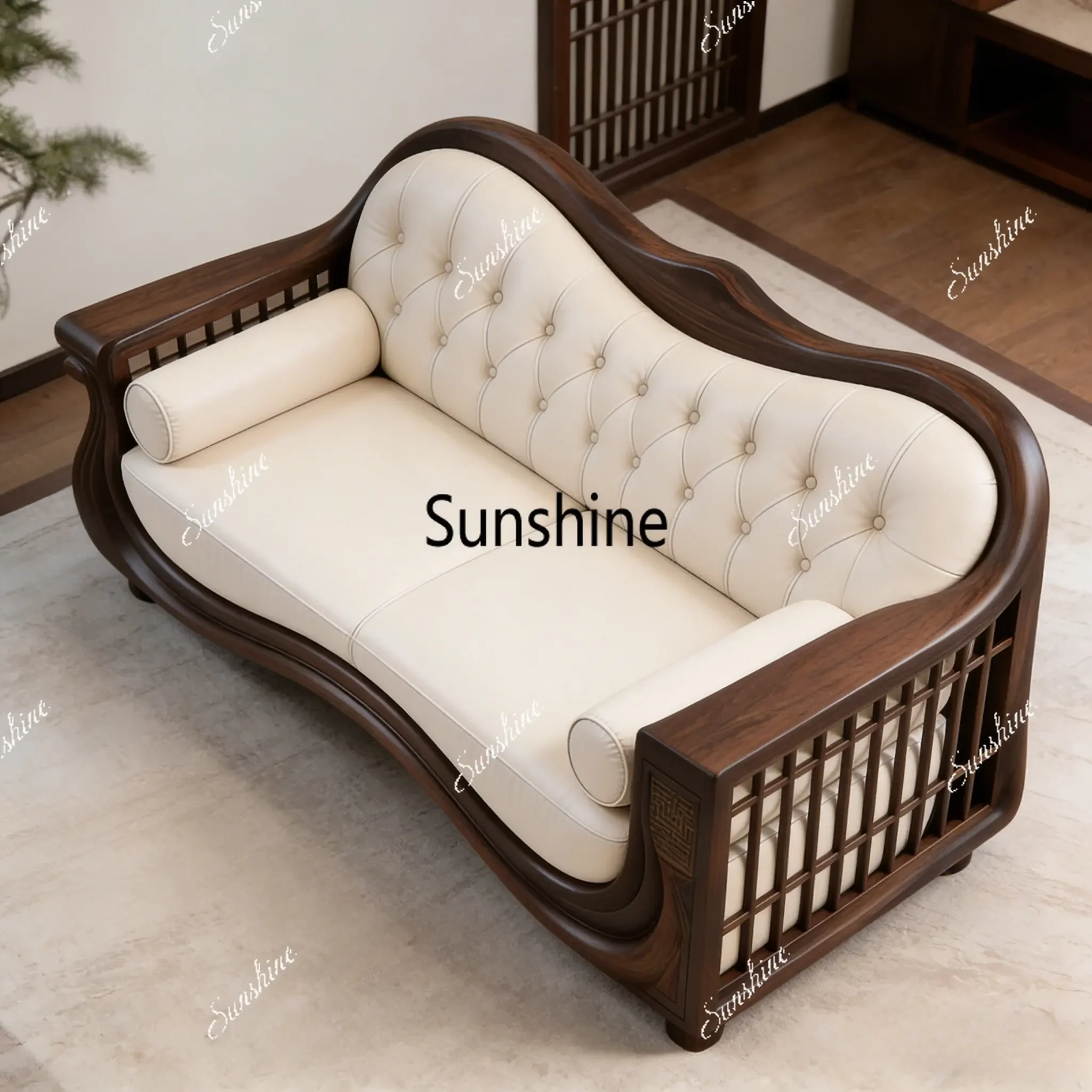 

YNew Chinese style, sofa, design, high-end customized small apartment living room straight row