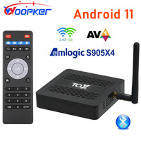 Woopker TOX3 TV BOX Amlogic S905X4 TVBox Android 11 4GB/32GB 2T2R 2.4G/5G Wifi 1000M Bluetooth Support AV1 4K Set-top