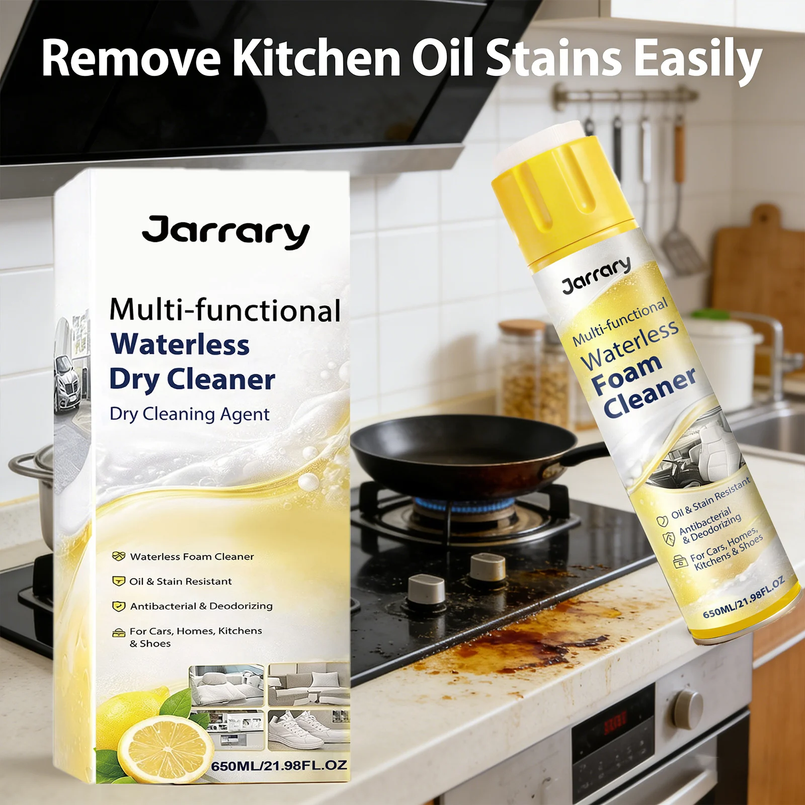 

Multi-functional Foam Cleaning Agent Remove Dirt & Oil Stain Reduce Bacterial Growth Deodorizing Waterless Kitchens Foam Cleaner