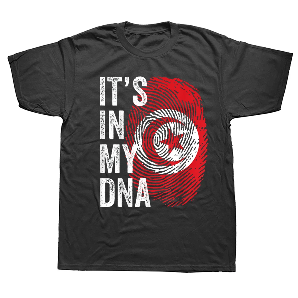 Funny It's in My DNA Tunisian Flag Tunisia T Shirts Graphic Cotton Streetwear Short Sleeve Birthday Gifts Summer Style T-shirt