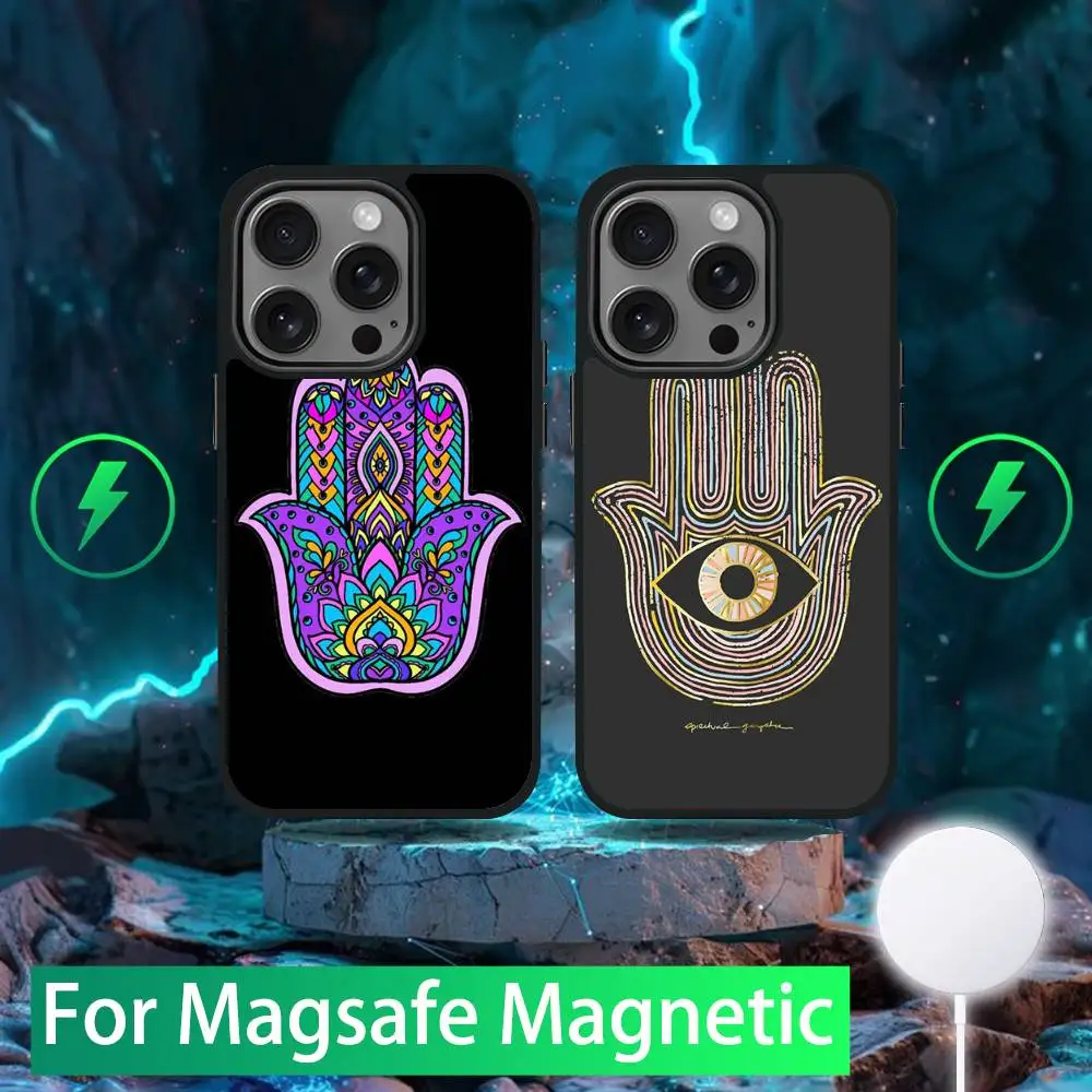 

Hamsa Hand of Fatima Phone Case For iPhone 16,15,14,13,12,11,Pro,Max,Plus,Mini,SE New Magsafe Magnetic Wireless Charging