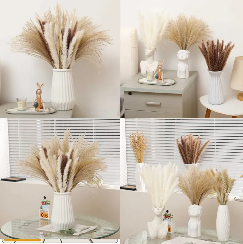 85pcs Naturales Pampas Grass Wedding Dried Flower Bouquet Decorative Reed Boho Home Party Decor Decoration Arrangements