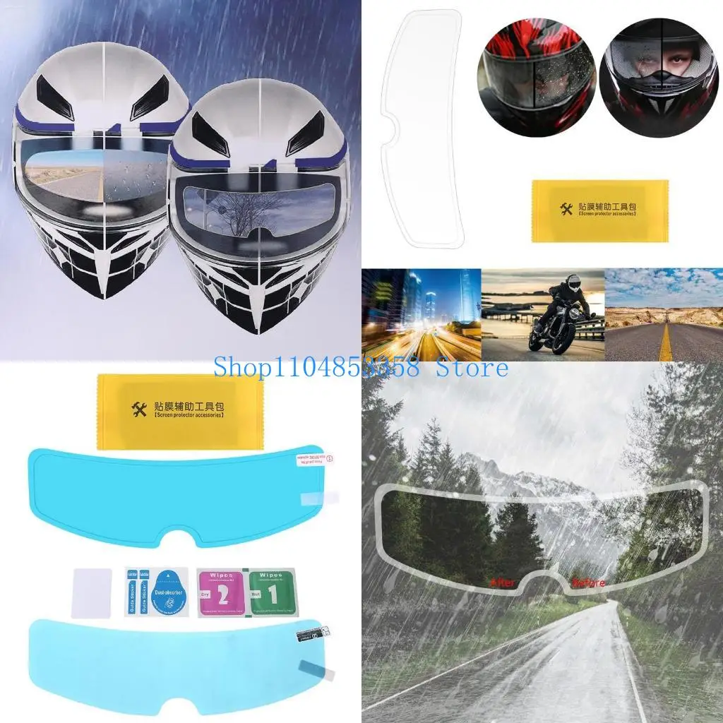 

652F Helmet Clear Rainproof Anti-Fog Patch Film Universal Motorcycle Visor Len for K4