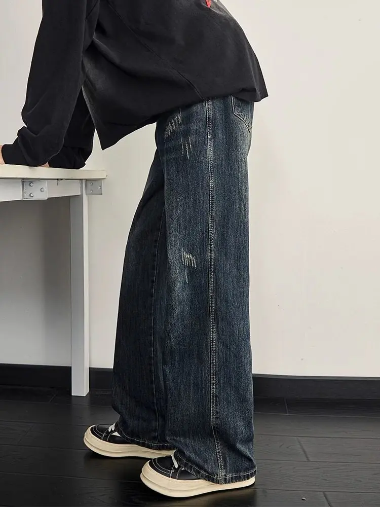 

American Sle Straight Leg Loose Fit Men's Jeans Retro High Street Spring Autumn New Arrival Versatile Casual Wear