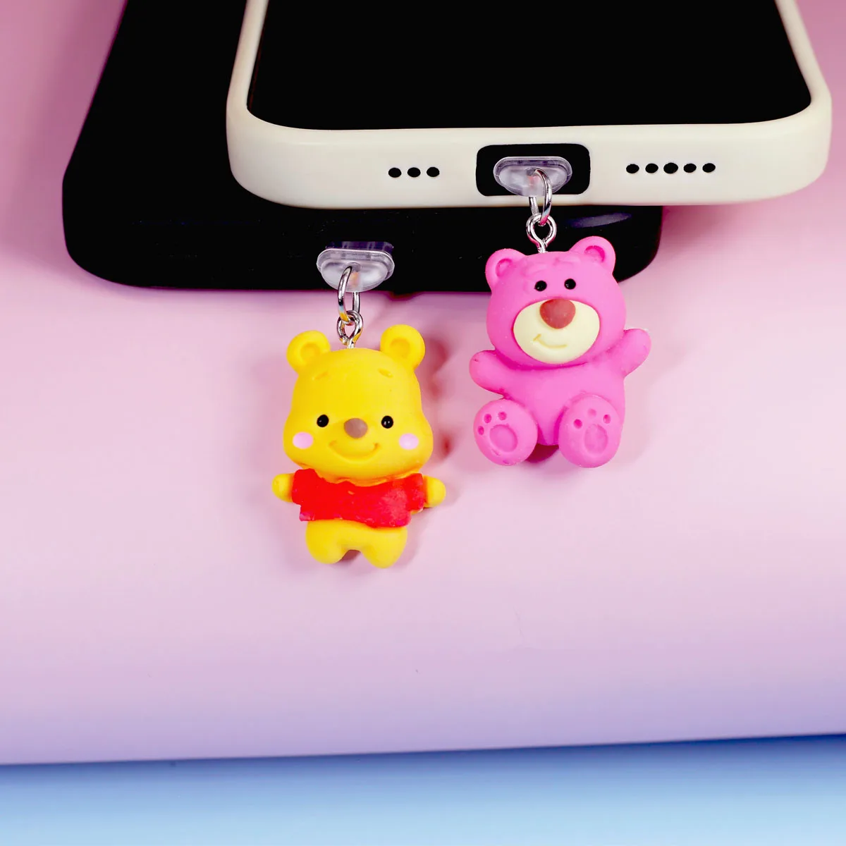 Miniso Mobile Phone Dustproof Plug Bear Pendant For Iphone/Xiaomi/Samsung/Huawei/Type-C Mobile Phone Accessories Dustproof Plug