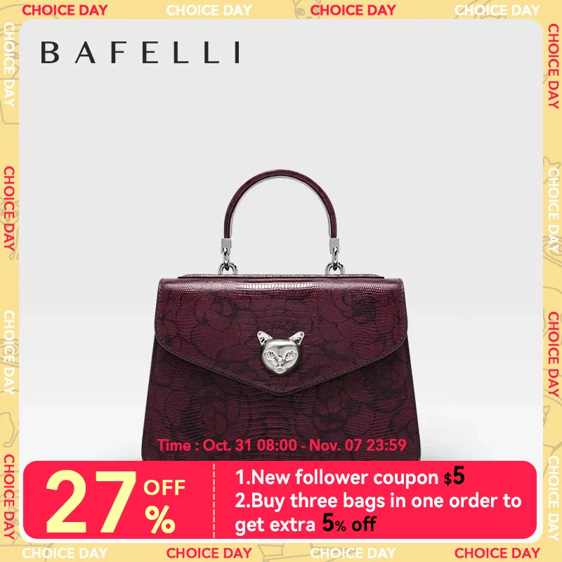 

2024 BAFELLI CAT WOMEN'S NEW FASHION HANDBAG LADY STYLISH BUSINESS FEMALE LEATHER LUXURY BRAND CASUAL OL FLORAL WINE PURSE