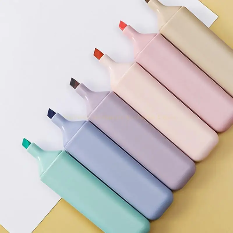 6 Pacote mini-marcadores fluorescentes