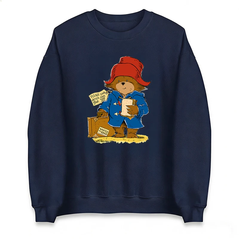 Paddington Bear Sweater Funny Women Clothes Femininos Man Clothes Crewneck Sweatshirt Men Sweatshirt Men Pullover Shirt