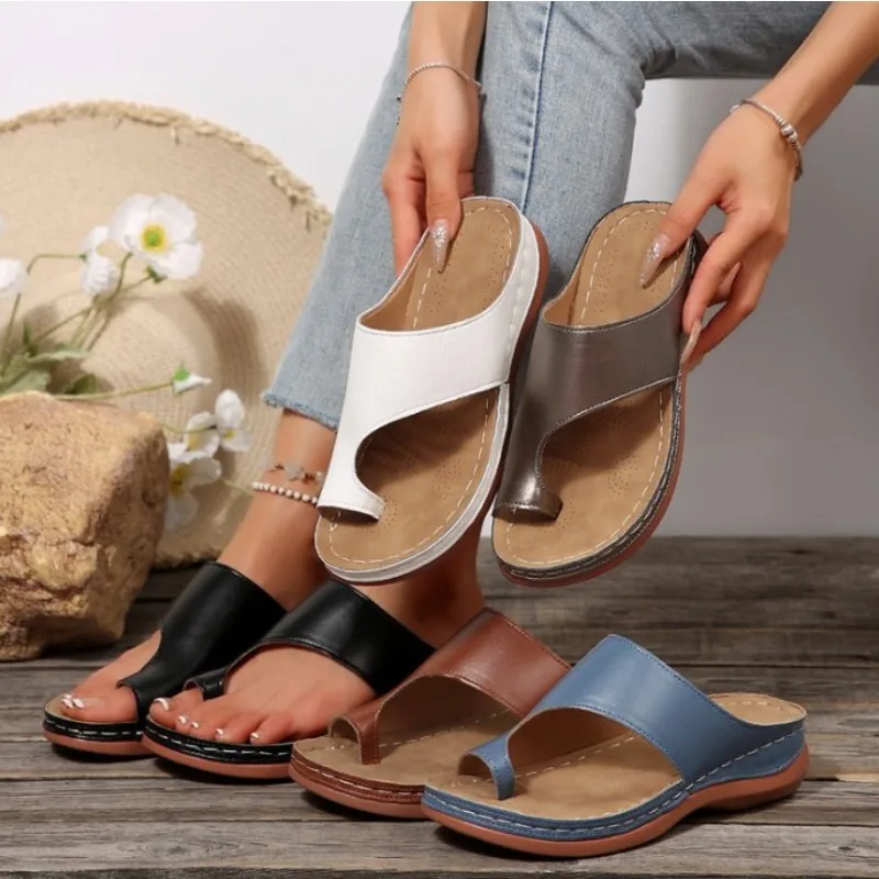 

Elegant flip flops Women's slingback Summer Comfortable Casual Sports Slippers Women's Beach Wedge Sandals Women's Roman Sandals